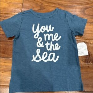 Nautical Blue Kids Tee with White Script